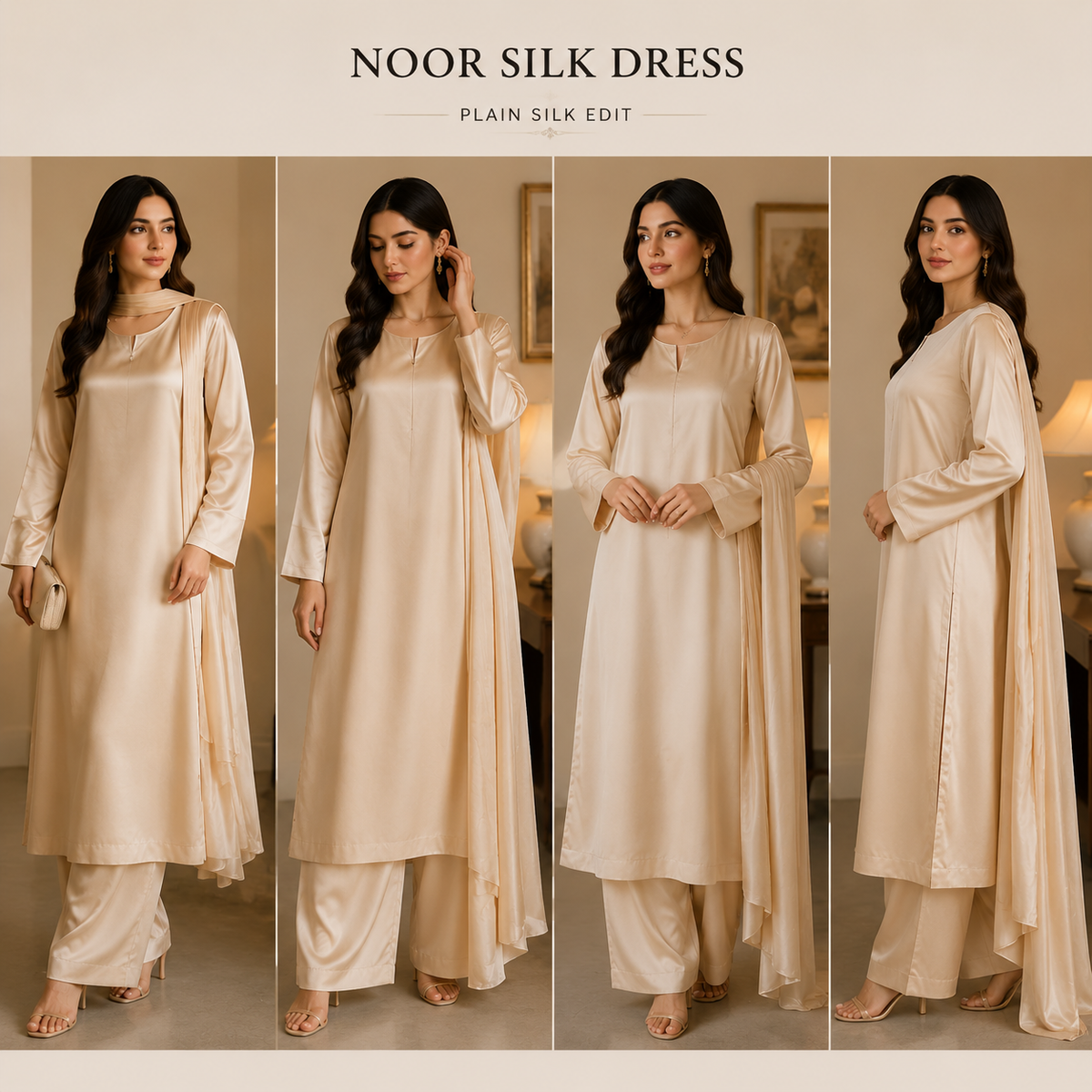 ✨ NOOR – Plain Silk Elegance Collection