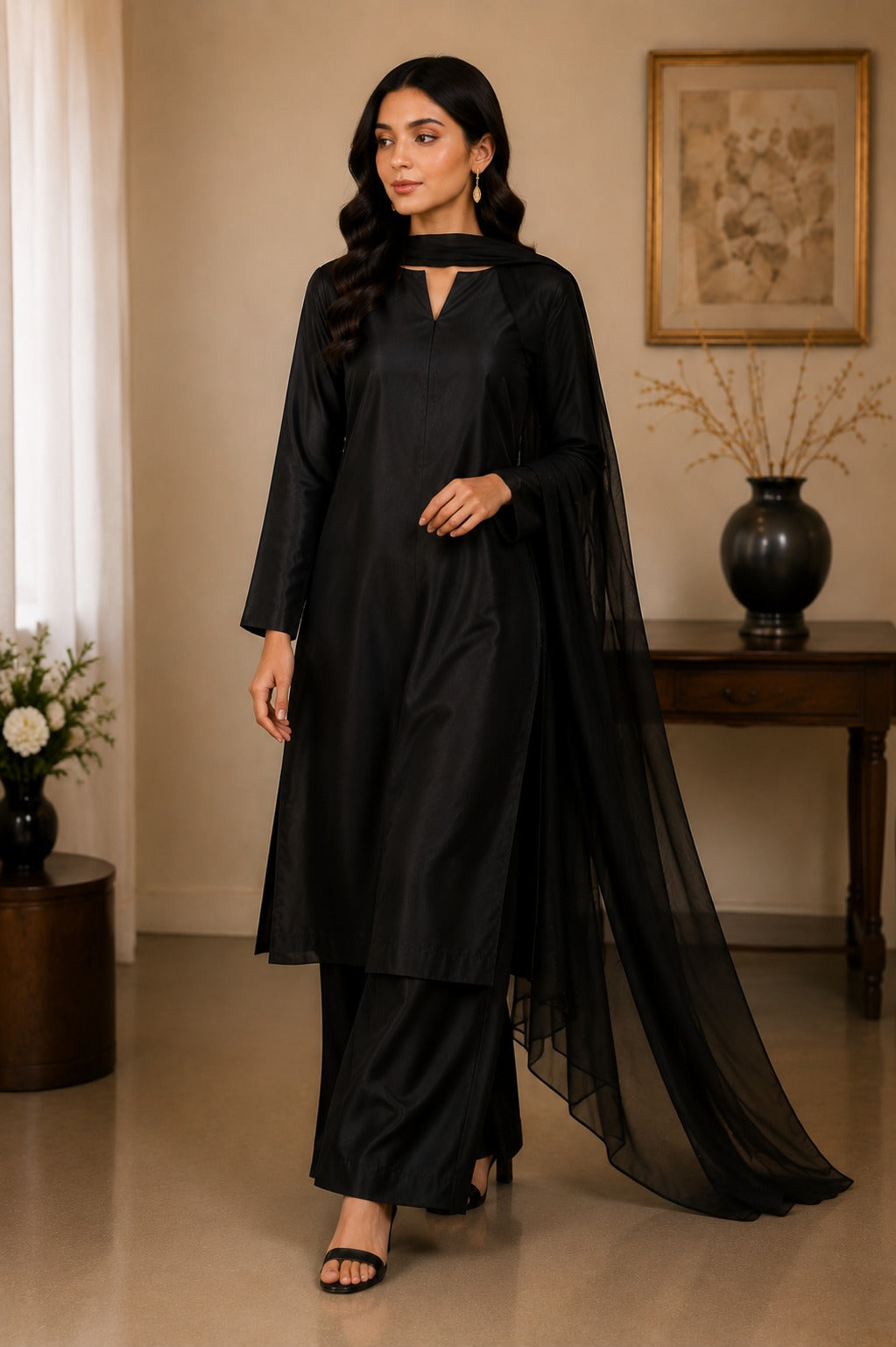 ELAN Silk Wear – Timeless Black Elegance ✨