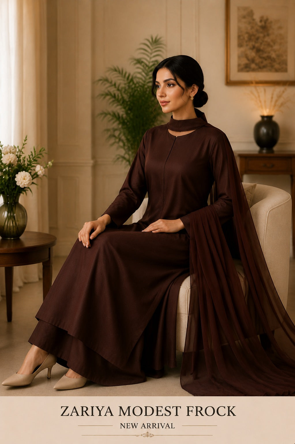 ZARIYA MODEST FROCK – Timeless Elegance ✨